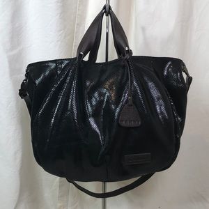 Marni Black leather snake skin Tote with strap